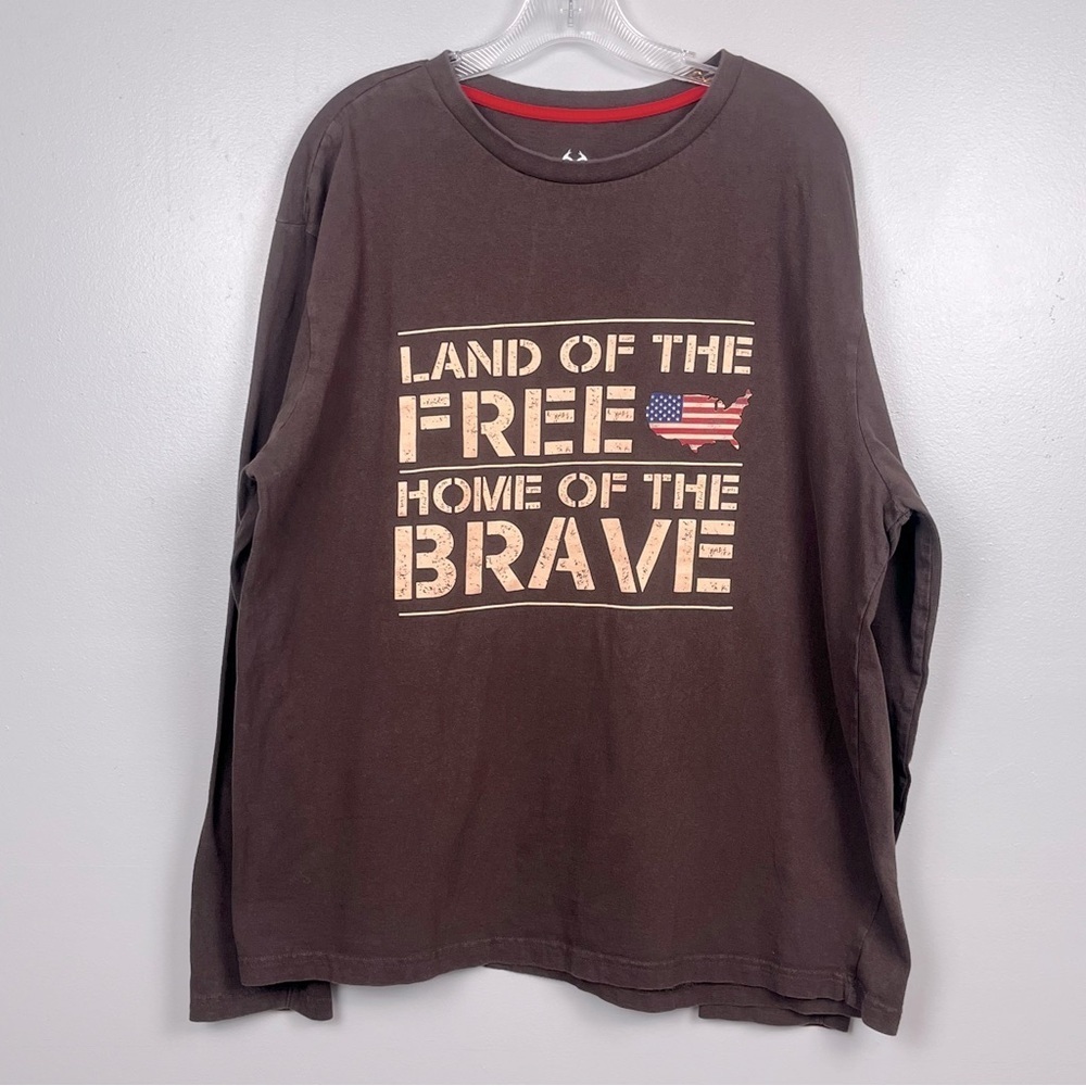 Realtree Men's Long Sleeve T-Shirt Size XL "The Home of The Brave"; Outdoor